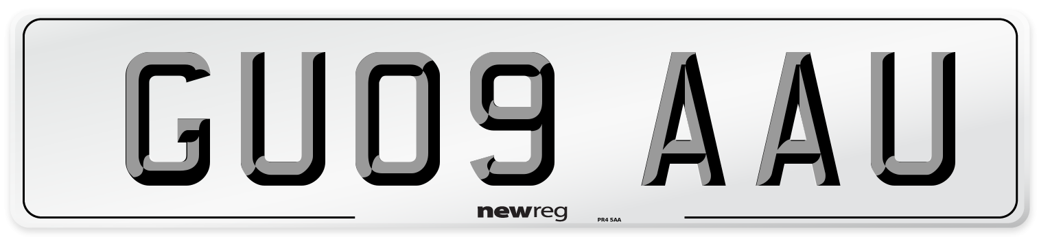 GU09 AAU Number Plate from New Reg